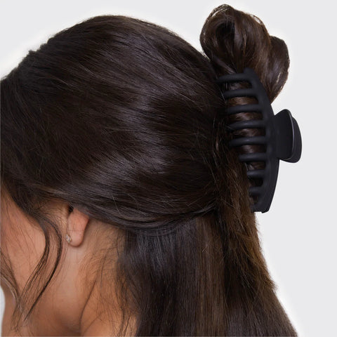 Black & Tort Matte Claw Clips 2pc Set - Oversized