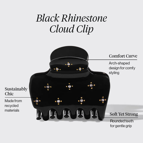 Black Rhinestone Cloud Claw Clip