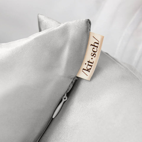 Satin Pillowcase in Silver 2 Pack Bundle - King