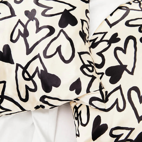 Satin Pillowcase in Heart Print - King
