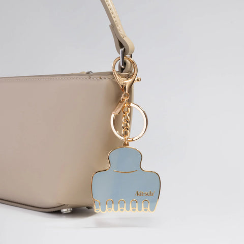 Haze Blue Cloud Clip Metal Enamel Keychain