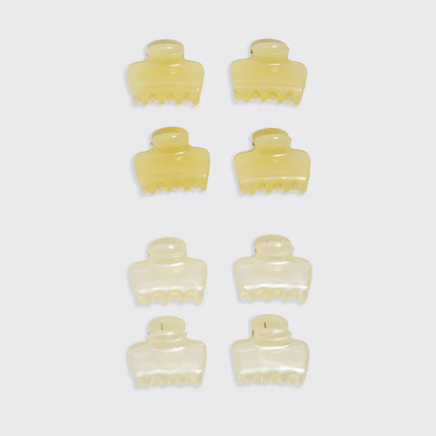 Pearlized Cream & Butter Yellow Jelly Cloud Clips - Mini