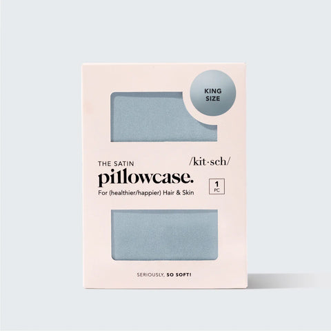 Satin Pillowcase in Haze Blue 2 Pack - King