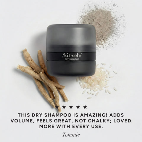 Dark Volumizing Rice Protein Dry Shampoo with Puff