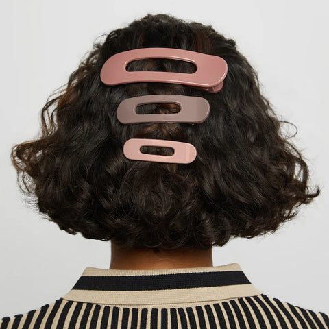 Flat Lay Claw Clip 3pc Flat  - Terracotta