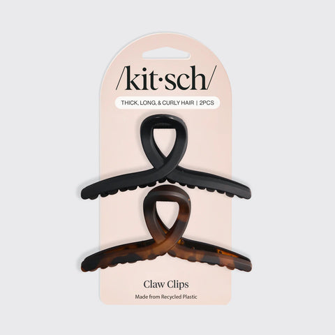Black & Tort Loop Claw Clips 2pc Set - Large