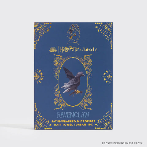 Kitsch x Harry Potter Satin Wrapped Hair Towel in Ravenclaw
