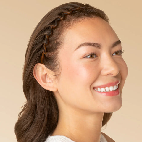 Zig Zag Headband 2pc- Black & Tort