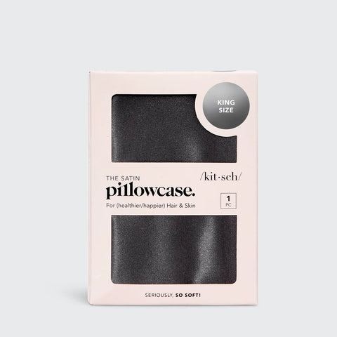 Satin Pillowcase in Charcoal 4 Pack - King