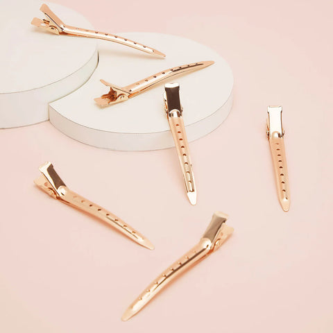 Rose Gold Styling Hair Clips 6pc Set