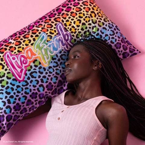 Lisa Frank x Kitsch Satin Pillowcase in Rainbow Leopard 2 Pack - King