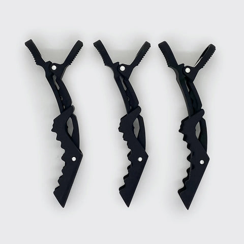 Black No-Slip Crocodile Clips 3pc Set