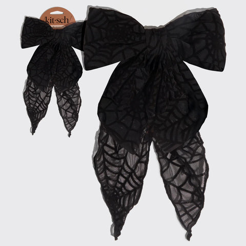 Spiderweb Bow Hair Clip