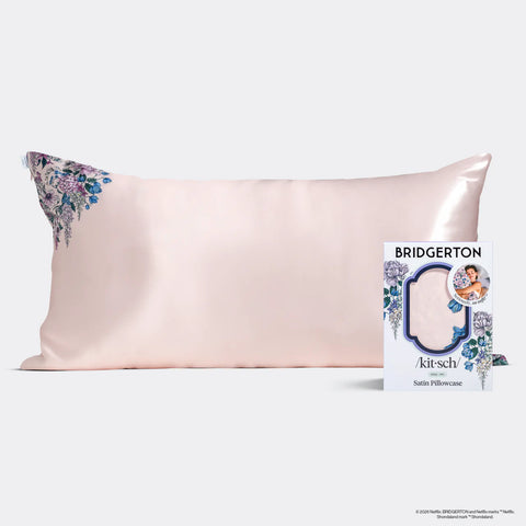 Bridgerton x Kitsch Satin Pillowcase in Wisteria 4 Pack - King