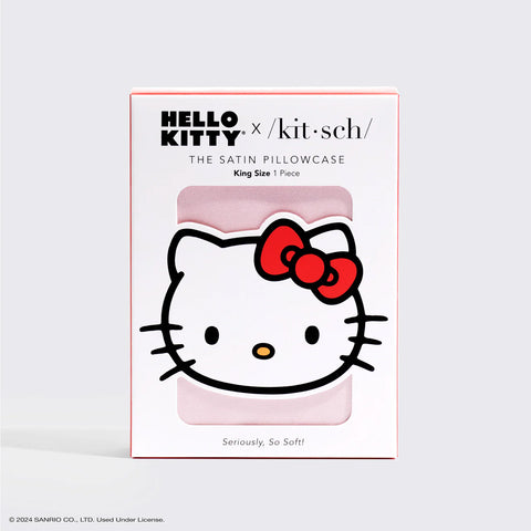 Kitsch x Hello Kitty Satin Pillowcase in Pink Hello Kitty Face - King