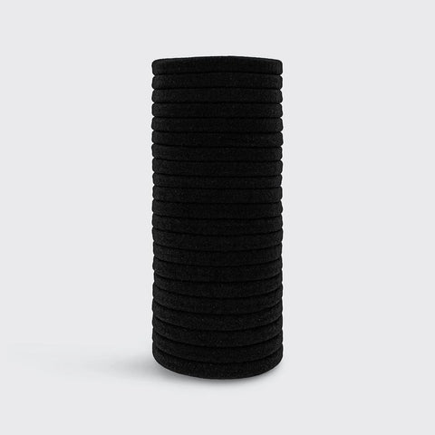 Black Elastic Hair Ties 20pc Set
