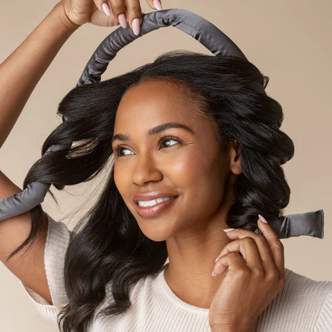 Charcoal Satin Heatless Curling Set